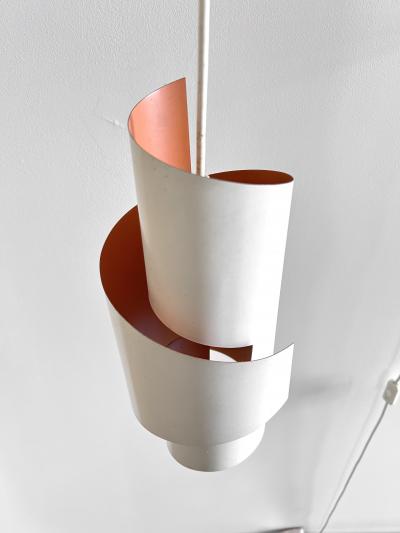 Simon Henningsen Swirl White Pendant Wall Lamps by Simon Henningsen Denmark 1960s