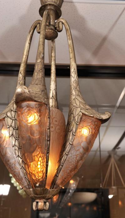 Simonet Freres Important Art Deco Chandelier by SIMONET FRERES