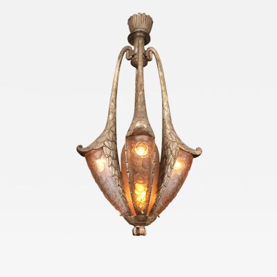 Simonet Freres Important Art Deco Chandelier by SIMONET FRERES