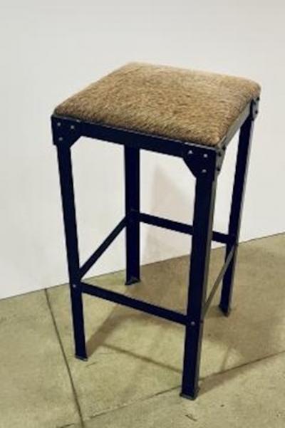 Singel Durance Stool Bar Height Natural Brown Horse Hide 2 Available 