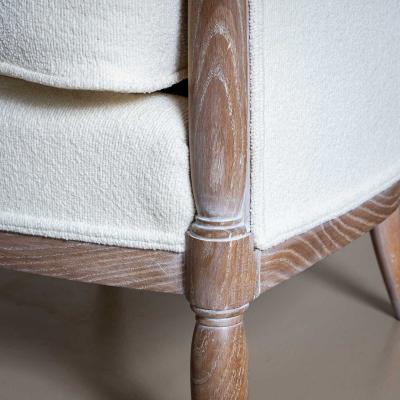 Single Art Deco Lounge Chair in limed Oak France