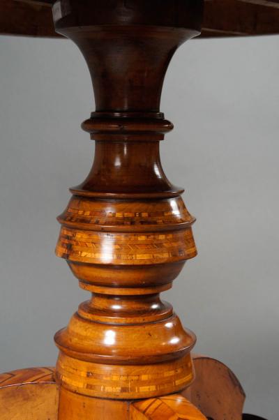 Single Center Table with Marquetry Top
