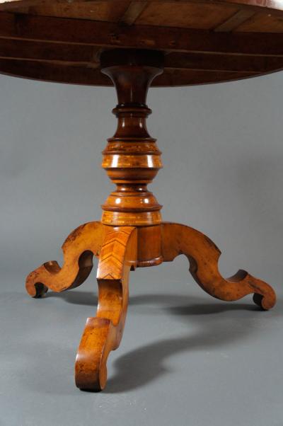 Single Center Table with Marquetry Top