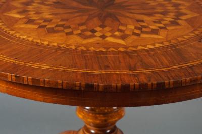 Single Center Table with Marquetry Top