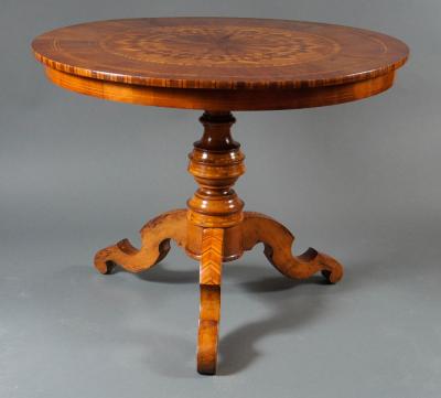 Single Center Table with Marquetry Top