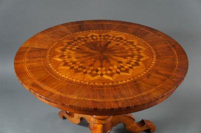 Single Center Table with Marquetry Top