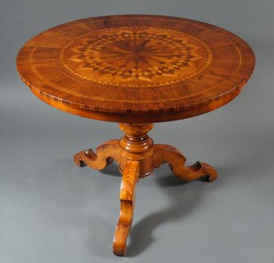 Single Center Table with Marquetry Top