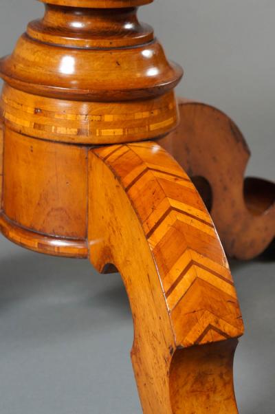 Single Center Table with Marquetry Top