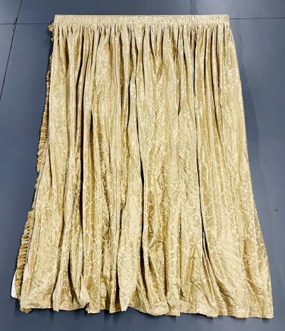 Single Cream Curtain on Valance Window Treatment Drapery