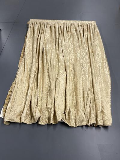 Single Cream Curtain on Valance Window Treatment Drapery