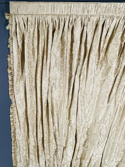 Single Cream Curtain on Valance Window Treatment Drapery