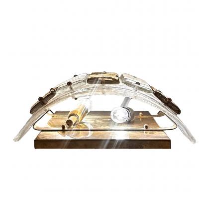 Single Curragated Murano Glass and Brass Sconce
