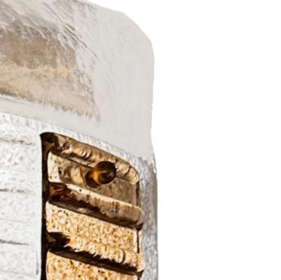 Single Curragated Murano Glass and Brass Sconce