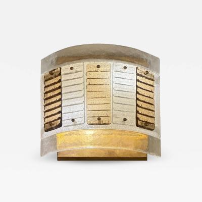 Single Curragated Murano Glass and Brass Sconce