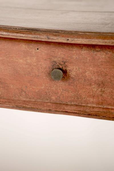 Single Drawer French Rococo Table Painted Chinese Red