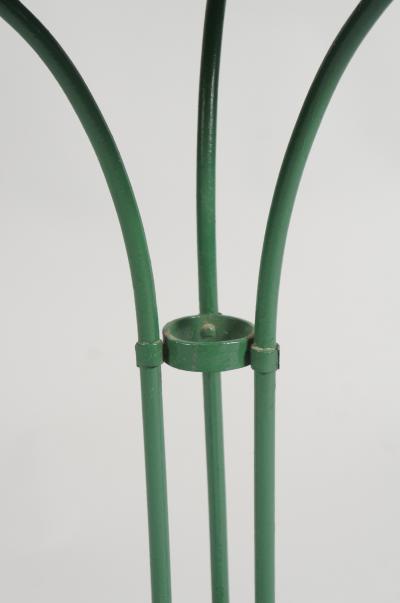 Single French Green Pedestal Iron Garden Table