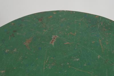 Single French Green Pedestal Iron Garden Table