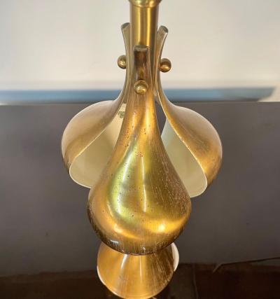 Single Hollywood Regency Style Brass Table Desk Lamp