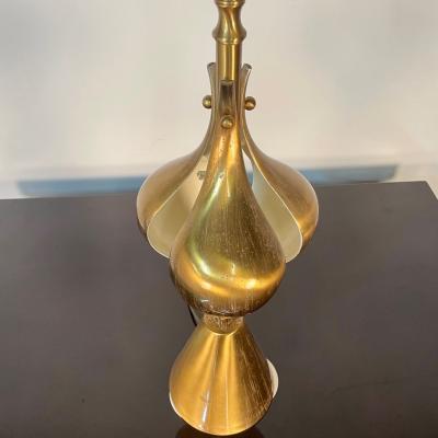 Single Hollywood Regency Style Brass Table Desk Lamp