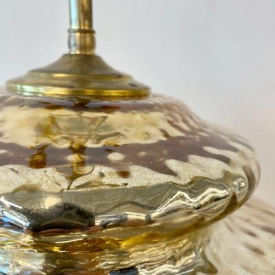 Single Large Mid Century Modern Table Lamp Mercury Glass Brass Jar Urn Shape