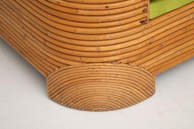 Single Large Split Bamboo Lounge Chair 1970s