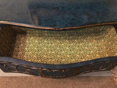 Single Royal Blue and Parcel Gilt Decorated Bombay Commode or Chest