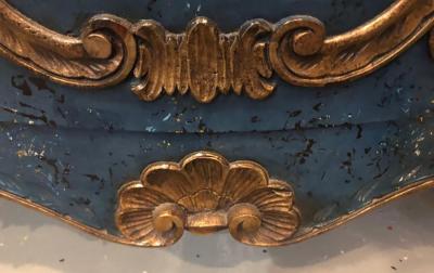 Single Royal Blue and Parcel Gilt Decorated Bombay Commode or Chest