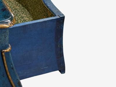 Single Royal Blue and Parcel Gilt Decorated Bombay Commode or Chest