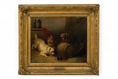 Sir Edwin Landseer Pair of English Victorian Dog Paintings by EDWIN LANDSEER