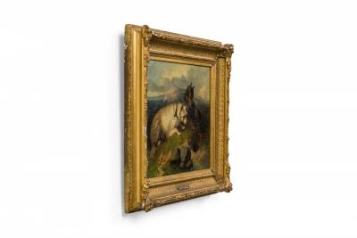 Sir Edwin Landseer Pair of English Victorian Dog Paintings by EDWIN LANDSEER