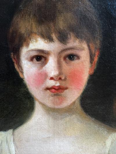 Sir William Beechey Full Length Portrait of Two English Children and Dog