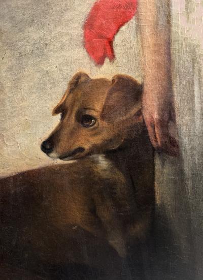 Sir William Beechey Full Length Portrait of Two English Children and Dog