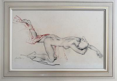 Sir William Russell Flint Sensuous Reclining Nude Original Work on Paper Signed 