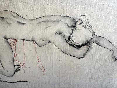 Sir William Russell Flint Sensuous Reclining Nude Original Work on Paper Signed 