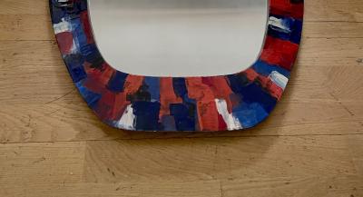 Siva Poggibonsi 1950s Oval mirror in enamelled metal