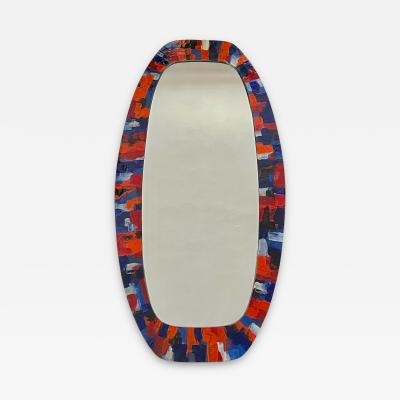 Siva Poggibonsi 1950s Oval mirror in enamelled metal