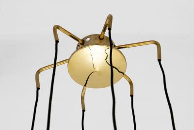 Six Armed Brass Pendant by Paavo Tynell for Taito Oy
