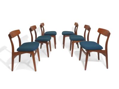 Six Danish Teak Dining Chairs