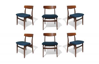 Six Danish Teak Dining Chairs