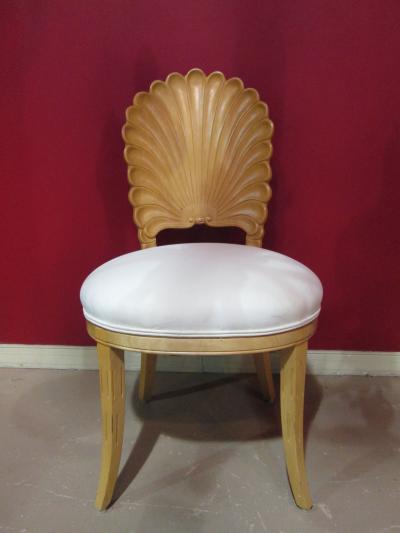 Six Italian Decorative Venetian Shell Back Dining Chairs