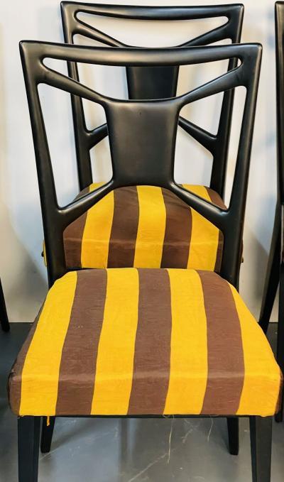 Six Italian Mid Century Modern Mahogany Dining Side Chairs Ico Parisi Style