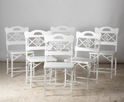 Six La Restauration garden chairs France circa 1880