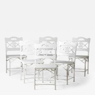 Six La Restauration garden chairs France circa 1880