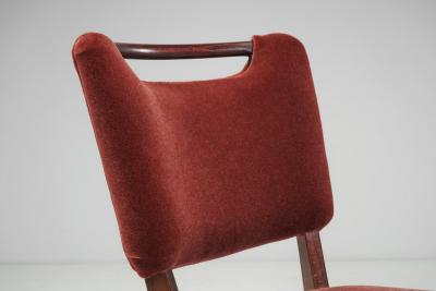 Six Upholstered Beech Dining Chairs by a European Cabinetmaker Europe ca 1950s