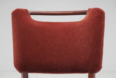 Six Upholstered Beech Dining Chairs by a European Cabinetmaker Europe ca 1950s
