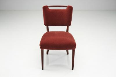 Six Upholstered Beech Dining Chairs by a European Cabinetmaker Europe ca 1950s