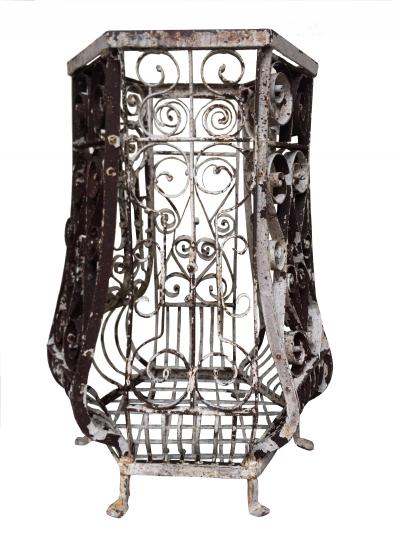 Six large hand wrought iron planters France circa 1880