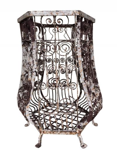 Six large hand wrought iron planters France circa 1880