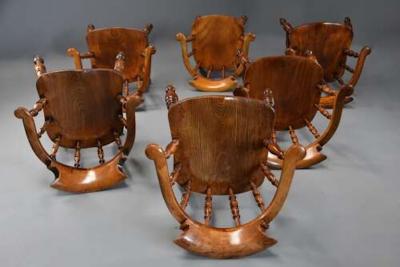 Six mid 19th century smokers bow Windsor or Captain s chairs