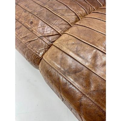 Skipper Mobler 1970s Skipper Mobler Leather and Rosewood Sofa